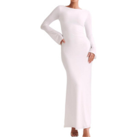 GLNEGE Vestido longo feminino de manga comprida 2024