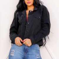 Jaqueta Sarja Preta Feminina - Preto