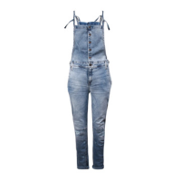 JARDINEIRA FEMININA JEANS ABOTOADA