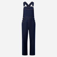 Jardineira Longa em Jeans com Botões Laterais Azul