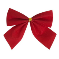 Kit 12 Laço Lacinho Veludo Natal Decoração Arvore De Natal Vermelho Present