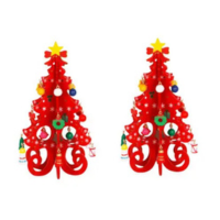 Kit 2 Enfeite de Madeira Árvore De Natal 19x10cm - Zein