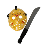 kit Mascara e Facão brinquedo Halloween jason plástico Fantasia, Festa, Plá