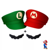 KIT Quepe Super Mario Bros + Luigi Luxo (Adulto e Infantil)  Boina  Chapéu