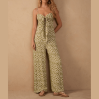 Macacão Crepe Estampa Jardim