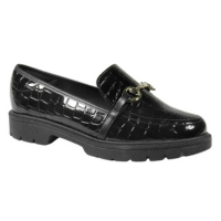 Mocassim Beira Rio Sapato Feminino Tratorado Fivela 4283.104 - Preto+Dourad