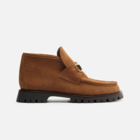 Mocassim Marrom Camurça Tratorado Bridão Siena