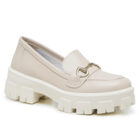 Mocassim Tratorado Feminino Casual Conforto Moderno - Off White