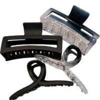 Nobrand - Kit Presilhas Piranhas de Cabelo Laço Geométrica Preta Degradê (4