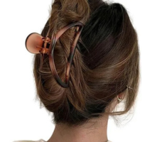 Nobrand - Presilha Piranha de Cabelo Meia Lua Marrom Degradê