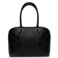 Pasta Office de Couro Croco – Preto - Preto