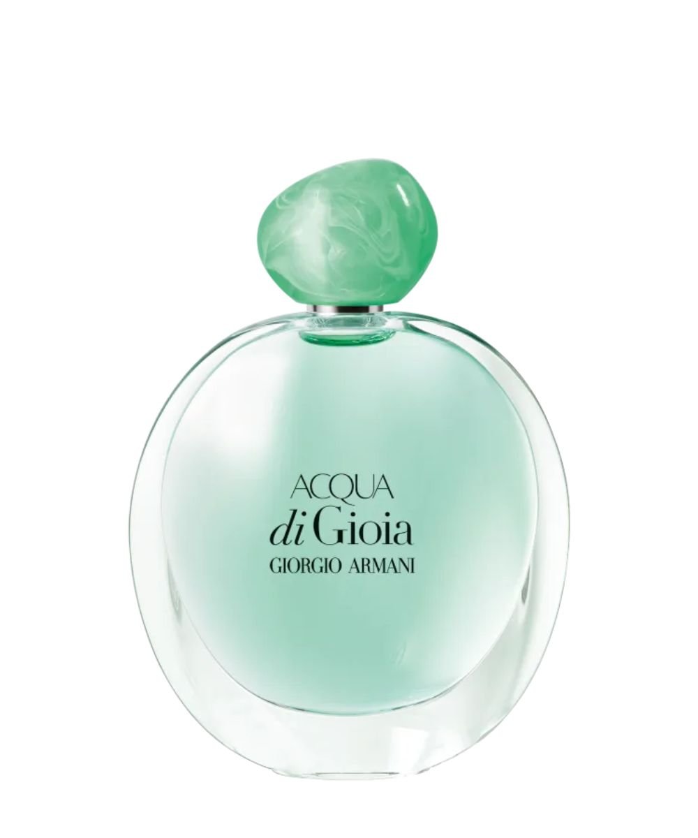 Frasco do Acqua di Gioia, um dos melhores perfumes para o verão pela sua fragrância refrescante.