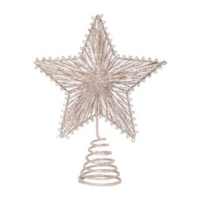 Ponteira de Natal - Estrela Raiada Champagne - 1 unidade - Cromus - Rizzo