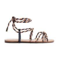 Rasteira Amarração Cordão Retorcido Tricolor Azul