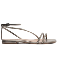 Rasteira Tiras Finas Glam Prata