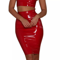 Saia Vinil Fashion Alto Brilho Festa Show Eventos Gótica Cosplay Cores M227