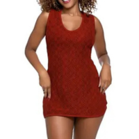 Saída de Praia Vestido Curto Crochê Regata Com Alças Em Viés - HYPE MODAS