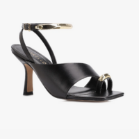 Sandália Toe Ring Couro Preto