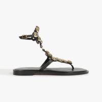 Sandália Couro Flat