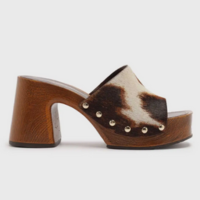 Sandália Meia Pata Arezzo Animal Print Marrom