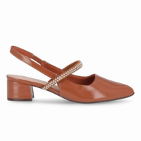 Sapato Slingback Taci Salto Médio Ocre