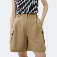 Shorts Hering Cargo Em Alfaiataria Feminino - Bege