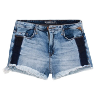 SHORTS JEANS SLIM FAIXA CONTRASTANTE LATERAL