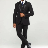 smoking preto com lapela acetinada elegante- promoção - luxo