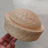 Summer Knitted Beret Women\'s Sun Hat Circle Concave Top Straw Hat Church De