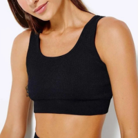 Top Esportivo Canelado Sem Costura - Preto