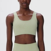 Top Esportivo Canelado Sem Costura - Verde claro
