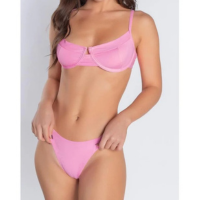 Top Meia Taça sem Bojo Neon LA DONNA FIT - Rosa
