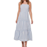 VESTIDO AISHTY MIDI ALÇA FEMININO REF AIS810019 - Azul+Branco