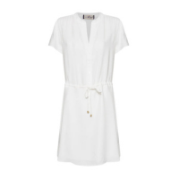 VESTIDO CURTO BOTÕES VISTA AMARRAÇÃO CINTURA