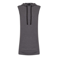 VESTIDO CURTO MOLETOM SEM MANGA COM CAPUZ