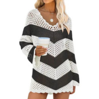 Vestido de praia com capa de maiô ANRABESS de crochê com decote em V