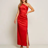 Vestido Festa Cetim Longo Liso Miss Joy 7471 Feminino