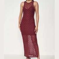 Vestido Longo Transparente Com Estampa