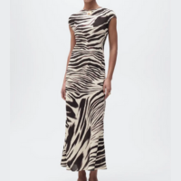 Vestido Mango Longo Zebri Off-White