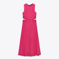 VESTIDO MIDI ACETINADO CUT OUT