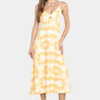 Vestido Midi Hering Tie Dye - Amarelo