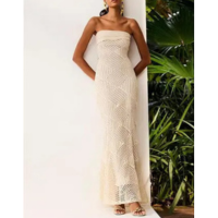 Vestido Super Midi sem alça Crochet - Charry