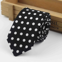 ZONFAZ Gravatas De Algodão Sólido Casamento Skinny Dotted