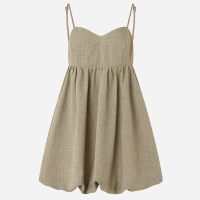 Vestido Balonê Curto Alfaiatado com Busto Recortado Verde