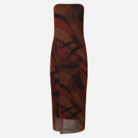 Vestido Long Midi em Tule Tomara que Caia com Fenda Vermelho