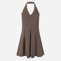 Vestido Curto em Alfaiataria Frente Única Marrom