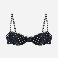 Biquíni Top Meia Taça em Microfibra Poá Preto