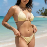 Biquíni Cortininha Dry Olho Grego Beach-Enfim - Amarelo