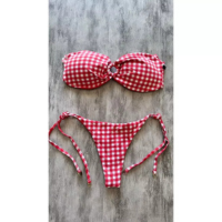 Biquíni Feminino Xadrez Tomara que Caia – Sal e Pimenta