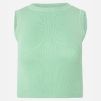 Blusa Regata Cropped em Viscose Canelada Verde
